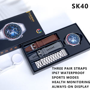 2025 Новые смарт-часы SK40 HD экран для мужчин и женщин водонепроницаемый IP68 мониторинг здоровья с 3 лямками подарочная коробка - Product Image 2
