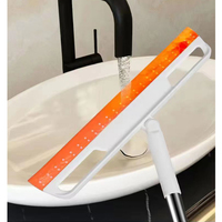 Balai magique télescopique avec raclette en silicone pour l'élimination des poils d'animaux et le nettoyage des sols de salle de bain avec manche