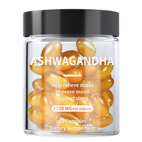 Suplemento de energía de fuerza extra orgánica OEM Cápsulas de Softgel de Ashwagandha orgánicas OEM Suplemento de hierbas con aceite de pescado para adultos