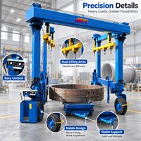 Grue portique sur pneus avec contrôle de fréquence PLC et dispositif anti-collision pour la manutention d'équipements logistiques en cour ouvert