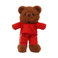 Peluche ours mignon en robe rayée, jouet en peluche en coton PP super doux, maille brodée, cadeau d'activité scolaire, anniversaire pour le stress