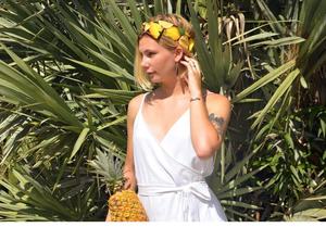 Exotic Style <b>Beach</b> Wear Women <b>Linen</b> Loose Knee Length Beautiful White <b>Linen</b> Wrap <b>Dress</b> Perfect <b>Beach</b> or Resort Party Wear <b>Dress</b> - Product Image 5