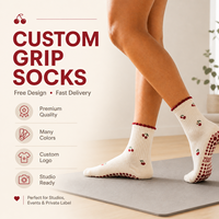 Chaussettes de yoga et de pilates professionnelles pour femmes, avec logo personnalisé, antidérapantes, respirantes, tricotées, pour le sport en salle, collection printemps