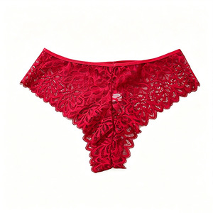 Mutandine in Pizzo di Cotone per Donne, Biancheria Intima Sexy Trasparente a Vita Bassa, Traspirante e Antibatterica, Slip Floreali, Lingerie Sottile - Product Image 5