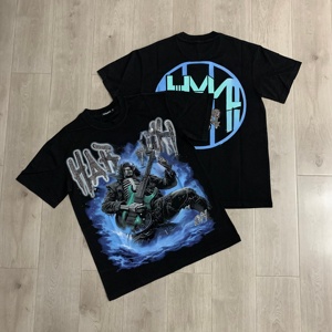 Dropshipping High Quality Custom Wholesale Cotton Breathable Short Sleeve Gothic Skull Print Luxury Brand <b>Hot</b> Drilling HARMONY T - Product Image 1