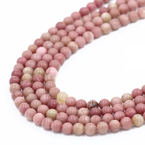 Factory Price Natural Stone Beads Pink Rhodonite Stone Beads for Jewelry Making 8mm