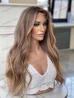 Perruque de cheveux humains européens Remy de qualité supérieure, perruque de Balayage de cheveux humains, de couleur Blonde, Body Wave, perruque casher pour femmes