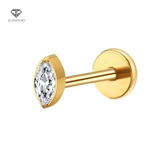 ASTM F136 G23 aleación de titanio chapado en oro oreja interior cartílago pendiente circón flor cuerpo punción joyería <span class=keywords><strong>para</strong></span> mujer moda <span class=keywords><strong>nariz</strong></span> - Product Image 2