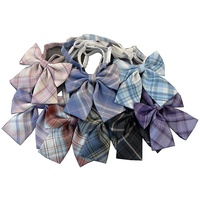 Nœud papillon en polyester jacquard à carreaux noirs fumés Okada, style universitaire, le plus vendu, avec col JK et accessoire de chemise à nœud papillon