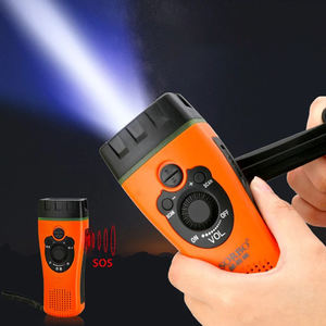Lampe torche LED multifonctionnelle à manivelle, auto-générante, rechargeable, éclairage d'urgence, radio, lampe torche étanche - Product Image 1