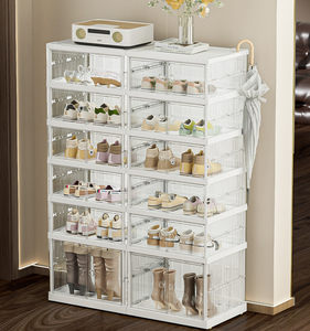 Rangement à ouverture rapide style tiroir avec options transparentes et multicolores, idéal pour ranger bottes, sacs, étagères pliables - Product Image 4