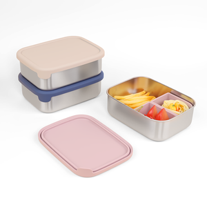 กล่องใส่อาหารสแตนเลสแบบพกพากล่องอาหารกลางวันเบนโตะกล่องอาหารแบบสุญญากาศ - Product Image 2