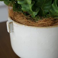 Pot de fleurs en céramique blanche émaillée de style classique, bol décoratif pour la maison et le jardin