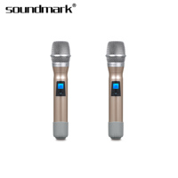 Microphone audio numérique léger à double canal à réduction de bruit UHF True Diversity ID-532 avec capteur infrarouge, portée de 100 m, volume