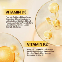 Complément alimentaire OEM Vitamine D3 K2 Complex, Gélules 2-en-1 D3 K2 avec MK7 et Huile de Coco 100% Pure