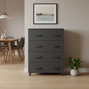 Dark Grey Pine Wood <b>Sideboard</b> Large Modern Design Home Furniture - Product Image 2