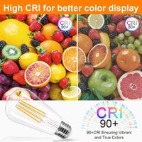Bombilla LED de Filamento Largo St58Pc de 6W, 2700K, Estilo Retro, Anti-Caída, Alta Transparencia, Control Remoto, Regulable