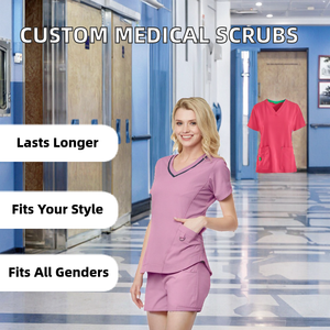 Uniforme Médico de Alta Calidad Personalizable para Mujer, Blusa de Trabajo para Hospital, MOQ Bajo, Fábrica, Poliéster/Rayón/Spandex - Product Image 2