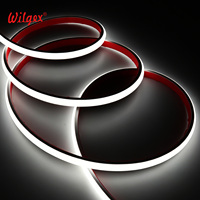 Bande LED Courbe SOB IP67 Étanche en Silicone Flexible CRI90 Sans Points Noirs pour Plafond Linéaire Encastré Découpable 25mm