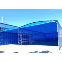 Tuyaux en acier galvanisé de haute qualité couverture en PVC pliant coulissant pousser tirer toit tente étanche chapiteau auvent voiture Garage tente