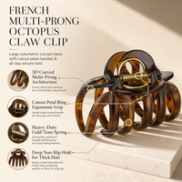 Grande pince à cheveux élégante en acétate, couleur dégradée, pince requin faite à la main, accessoire féminin pour le quotidien et les soirées