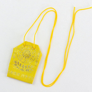 Sac porte-bonheur Tai Sui en brocart jaune 65x50mm, pendentif de voiture, amulette, sachet de rangement, pochette vide en flanelle - Product Image 4