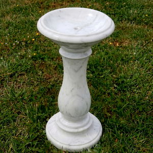 Colonne de Fontaine à Oiseaux en Marbre Naturel Faite à la Main pour Décoration de Jardin - Fabricant Grossiste - Product Image 1