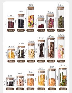 Clear Borosilicate 500ml Glass <b>Storage</b> Jars With Airtight Bamboo Lid Stackable Food Containers for Kitchen Pantry Organization - Product Image 6