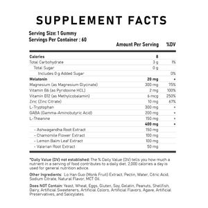 Gummies à la mélatonine pour le sommeil 10mg Glycinate Magnésium Marque privée Sans sucre 5mg - Product Image 2