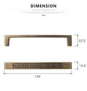 Vintage Antique Brass Cabinet Handles Chinese Style Furniture Handle Drawer <strong>Knobs</strong> Wardrobe CC96mm <strong>Door</strong> Pulls Furniture HardwareV - Product Image 3
