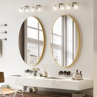 Miroir mural ovale moderne avec cadre en métal doré Miroir décoratif pour salle de bain, chambre et salon