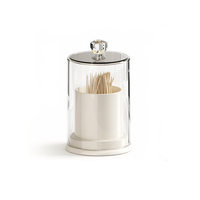 Boîte de rangement pour bâtonnets de coton et cure-dents/fils dentaires avec couvercle, en plastique anti-poussière, pour chevet, salon, salle à manger et bureau, pour articles de beauté