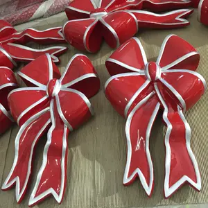 H85cm fiberglass Christmas bowknot ornament for outdoor or indoor