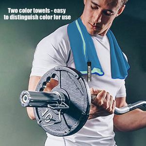 Ensemble de serviettes en polyester tissé bicolore, résistantes au sable, pour la plage et à séchage rapide, pour la salle de sport |   Personnalisation de la marque disponible - Product Image 3