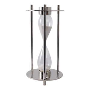 Clessidra moderna in metallo e vetro con base a bussola, timer a sabbia per decorazioni casa e ufficio - Product Image 4