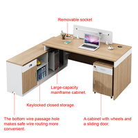 Bureau de direction modulaire commercial, poste de travail moderne en forme de L, mobilier de bureau durable