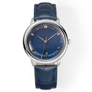 Reloj de Hombre Mecánico Automático de Lujo Personalizado con Correa de Cuero Multicolor Opcional, Fecha a las 6 en Punto, Caja de Acero y Números Romanos - Product Image 2