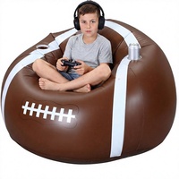 Fauteuil gonflable personnalisé en forme de ballon de football pour enfants et adolescents avec porte-gobelets, décoration de chambre pour garçons, fauteuil gonflable en PVC