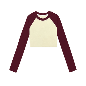 Maglietta CB119-QL1301 estiva da donna a <span class=keywords><strong>maniche</strong></span> <span class=keywords><strong>lunghe</strong></span> Slim Fit corta di alta qualità canottiere Raglan per donne - Product Image 4