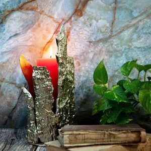 Portavelas de Aluminio Fundido de Diseño en Metal de Aluminio Crudo - Product Image 2