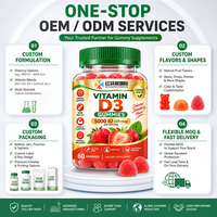 Nutrition Quotidienne pour les Vendeurs E-commerce aux États-Unis et en Europe – Complément Alimentaire OEM Marque Privée – Gommes de Vitamine D3 Saveur Fraise – 60 Unités