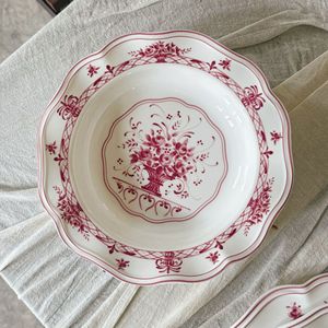 Vaisselle en céramique rose français, assiettes en céramique, assiettes à dessert, assiettes ovales - Product Image 5