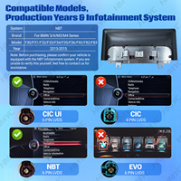 Pantalla Multimedia Inalámbrica CarPlay y Android Auto de 10.25 Pulgadas con Pantalla Táctil para BMW 3/4/M3/M4 F30 F31 F32 F33 F34 F36 F80 F82 F83 NBT
