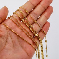CAIOOCHE Cadena de Acero Inoxidable al por Mayor, Cadena de Eslabones Ovalados/serpiente/cubana de Moda, Chapada en Oro de 18K para la Fabricación de Collares con Colgantes