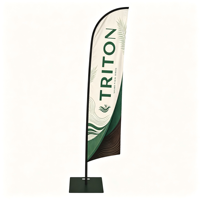 Obtenez plus de prospects avec des drapeaux publicitaires promotionnels en forme de plume pour l'extérieur, avec mât