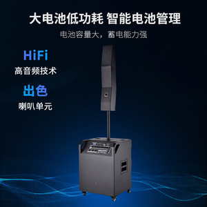 Mysole Dual 4.5 Inch Mini Line Array Speaker 12V Lithium Battery Powered For Outdoor Stage Conference Performance - Product Image 3