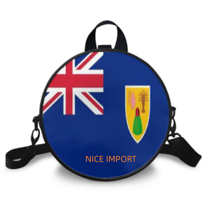 Borsa a Tracolla con Bandiera delle Isole Turks e Caicos per Donne, Borsa Rotonda in PU con Cerniera per Uso Quotidiano, Trendy Borsa a Tracolla da Donna - Product Image 1