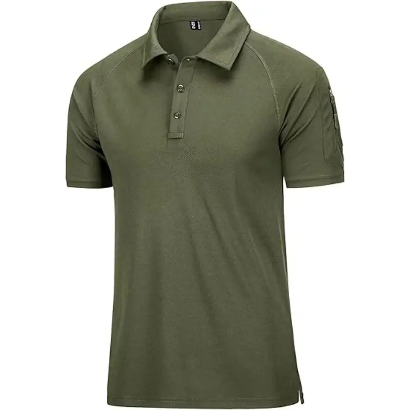 Custom Tactical Casual Work Polo T-Shirt With 3 Buttons Polyester Quick Dry Summer Short Sleeve Golf Men's Polo Shirts