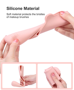 Pochette cosmétique de qualité alimentaire, étui de voyage imperméable en silicone pour pinceaux de maquillage, sac pour pinceaux de maquillage - Product Image 4