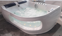 Baignoire autoportante intelligente de luxe pour hôtel et gîte, 2 personnes, multifonctionnelle, avec fonction de surf, chauffée et à bulles, ambiance relaxante